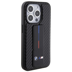 Оригинален гръб BMW Grip Stand Smooth & Carbon - iPhone 15 Pro черен - Img 5