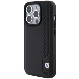 Оригинален гръб BMW Leather Blue Dots - iPhone 15 Pro черен - Img 2