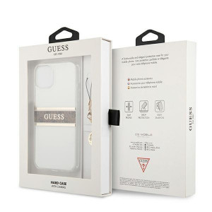 Оригинален гръб GUESS 4G Charms GUHCP13SKB4GBR - iPhone 13 mini прозрачен / кафяв - Img 8