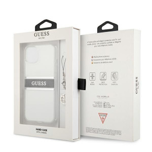 Оригинален гръб GUESS 4G Charms GUHCP13SKB4GGR - iPhone 13 mini прозрачен / сив - Img 8