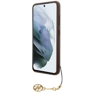 Оригинален гръб GUESS 4G Charms GUHCS23MGF4GBR - Samsung Galaxy S23+ кафяв - Img 5
