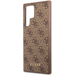 Оригинален гръб GUESS 4G Metal Gold Logo GUHCS23LG4GFBR - Samsung Galaxy S23 Ultra кафяв - Img 6