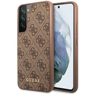 Оригинален гръб GUESS 4G Metal Gold Logo GUHCS23SG4GFBR - Samsung Galaxy S23 кафяв - Img 1