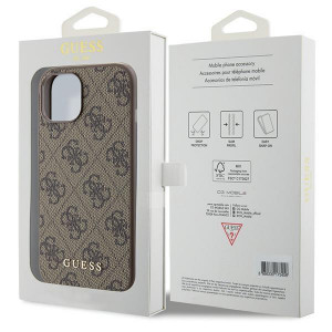Оригинален гръб GUESS 4G Metal Gold Logo - iPhone 15 кафяв - Img 8
