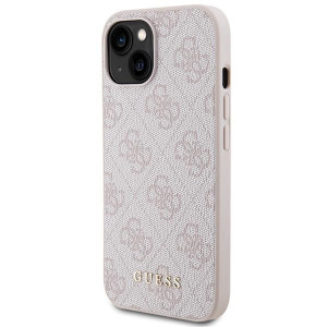 Оригинален гръб GUESS 4G Metal Gold Logo - iPhone 15 розов - Img 2