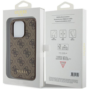 Оригинален гръб GUESS 4G Metal Gold Logo - iPhone 15 Pro кафяв - Img 8