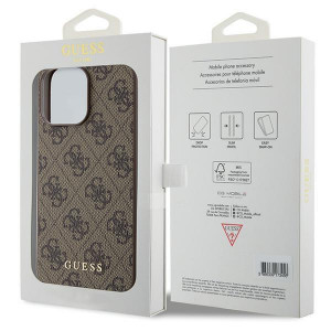 Оригинален гръб GUESS 4G Metal Gold Logo - iPhone 15 Pro Max кафяв - Img 8