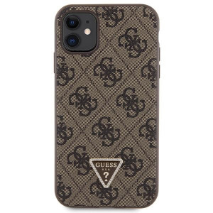 Оригинален гръб GUESS 4G Metal Logo с презрамка GUHCN61P4TDSCPW - iPhone 11 кафяв - Img 3