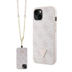 Оригинален гръб GUESS 4G Metal Logo с презрамка GUHCP14XP4TDSCPP - iPhone 14 Pro Max розов - Img 1