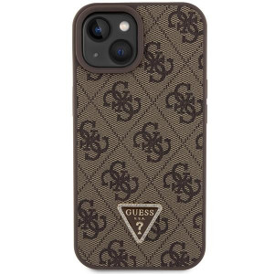 Оригинален гръб GUESS 4G Metal Logo с презрамка GUHCP15MP4TDSCPW - iPhone 15 Plus кафяв - Img 4