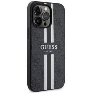 Оригинален гръб GUESS 4G Printed Stripe MagSafe GUHMP13LP4RPSK - iPhone 13 Pro черен - Img 4