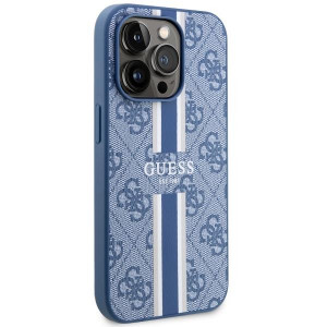 Оригинален гръб GUESS 4G Printed Stripe MagSafe GUHMP14LP4RPSB - iPhone 14 Pro син - Img 4