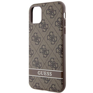 Оригинален гръб GUESS 4G Stripe GUHCN61P4SNW - iPhone 11 кафяв - Img 6