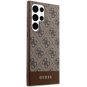 Оригинален гръб GUESS 4G Stripe GUHCS23LG4GLBR - Samsung Galaxy S23 Ultra кафяв - Img 4
