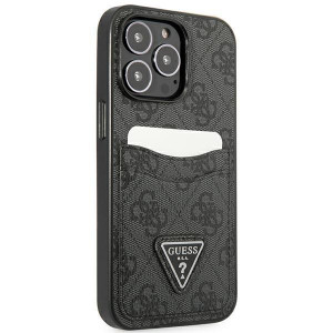 Оригинален гръб GUESS 4G Triangle Logo Cardslot GUHCP13LP4TPK - iPhone 13 Pro черен - Img 4