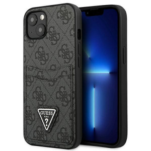 Оригинален гръб GUESS 4G Triangle Logo Cardslot GUHCP13MP4TPK - iPhone 13 черен - Img 1