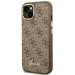 Оригинален гръб GUESS 4G Vintage Gold Logo GUHCP14MHG4SHW - iPhone 14 Plus кафяв - Img 2