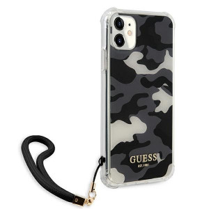 Оригинален гръб GUESS Camo GUHCN61KSARBK с връзка - iPhone 11 черен - Img 4