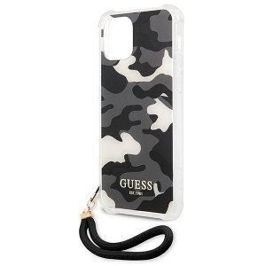 Оригинален гръб GUESS Camo GUHCP12MKSARBK с връзка - iPhone 12 / 12 Pro черен - Img 6