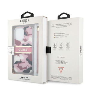 Оригинален гръб GUESS Camo GUHCP13LKCABPI с връзка - iPhone 13 Pro розов - Img 8