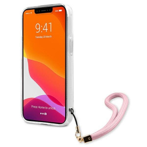 Оригинален гръб GUESS Camo GUHCP13XKCABPI с връзка - iPhone 13 Pro Max розов - Img 5
