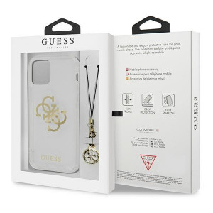 Оригинален гръб GUESS Charms GUHCP13SKS4GGO - iPhone 13 mini прозрачен / златист - Img 8