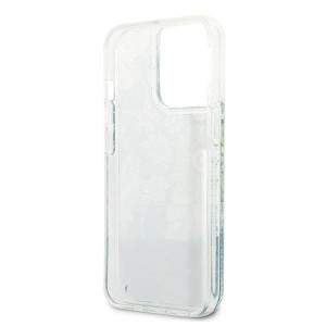 Оригинален гръб GUESS Flower Liquid Glitter GUHCP13LLFLSN - iPhone 13 Pro зелен - Img 7