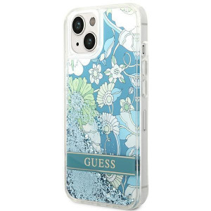 Оригинален гръб GUESS Flower Liquid Glitter GUHCP14MLFLSN - iPhone 14 Plus зелен - Img 2