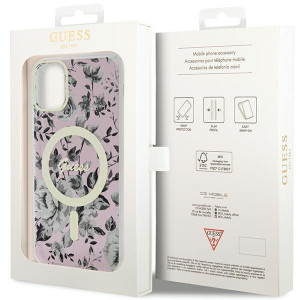 Оригинален гръб GUESS Flower MagSafe GUHMN61HCFWSP - iPhone 11 розов - Img 8