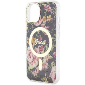 Оригинален гръб GUESS Flower MagSafe GUHMP14MHCFWSK - iPhone 14 Plus черен - Img 6