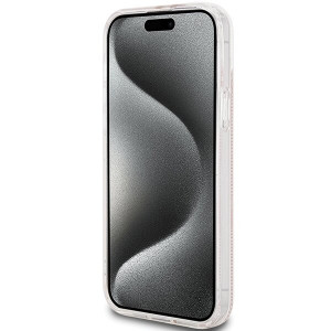 Оригинален гръб GUESS IML 4G Gold Stripe - iPhone 15 Plus / 14 Plus розов - Img 5