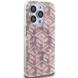 Оригинален гръб GUESS IML GCube MagSafe - iPhone 15 Pro розов - Img 4