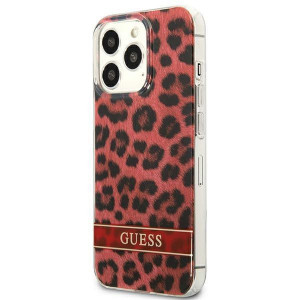 Оригинален гръб GUESS Leopard GUHCP13LHSLEOR - iPhone 13 Pro червен - Img 2