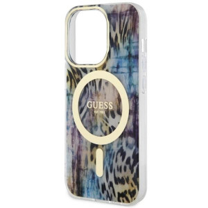 Оригинален гръб GUESS Leopard MagSafe GUHMP14LHLEOPWB - iPhone 14 Pro син - Img 6