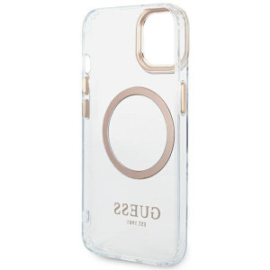 Оригинален гръб GUESS Metal Outline MagSafe GUHMP14SHTRMD - iPhone 14 златист - Img 7