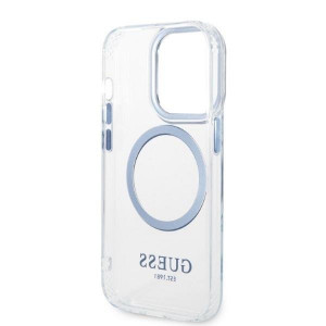 Оригинален гръб GUESS Metal Outline MagSafe GUHMP14XHTRMB - iPhone 14 Pro Max син - Img 7