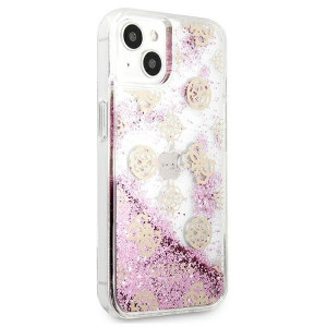 Оригинален гръб GUESS Peony Liquid Glitter GUHCP13SLGPEPI - iPhone 13 mini розов - Img 4