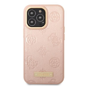 Оригинален гръб GUESS Peony Logo Plate MagSafe GUHMP13LSAPSTP - iPhone 13 Pro розов - Img 3