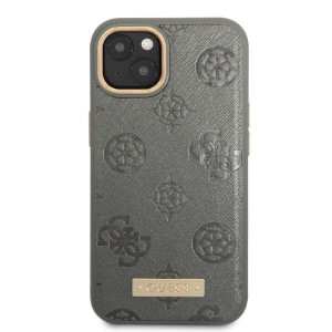 Оригинален гръб GUESS Peony Logo Plate MagSafe GUHMP13MSAPSTG - iPhone 13 сив - Img 3