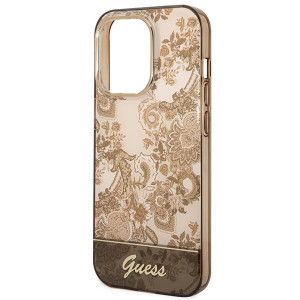 Оригинален гръб GUESS Porcelain GUHCP14LHGPLHC - iPhone 14 Pro охра - Img 6