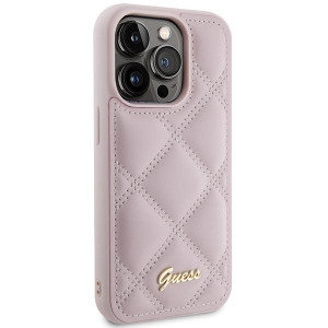 Оригинален гръб GUESS Quilted Metal Logo - iPhone 15 Pro Max розов - Img 4