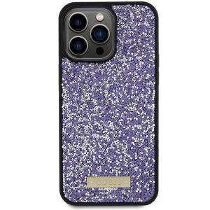 Оригинален гръб GUESS Rhinestone Metal Logo - iPhone 15 Pro Max розов - Img 3