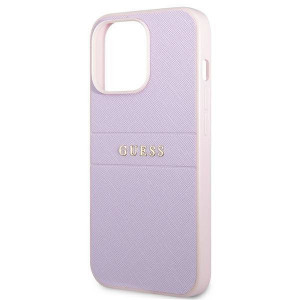 Оригинален гръб GUESS Saffiano Hot Stamp & Metal Logo GUHCP13LPSASBPU - iPhone 13 Pro лилав - Img 6