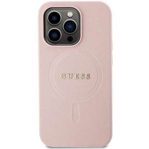 Оригинален гръб GUESS Saffiano MagSafe GUHMP13LPSAHMCP - iPhone 13 Pro розов - Img 3