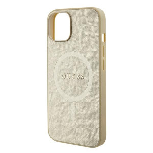 Оригинален гръб GUESS Saffiano MagSafe GUHMP15MPSAHMCB - iPhone 15 Plus златист - Img 5