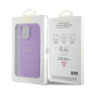 Оригинален гръб GUESS Saffiano MagSafe GUHMP15XPSAHMCU - iPhone 15 Pro Max лилав - Img 8