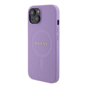 Оригинален гръб GUESS Saffiano MagSafe - iPhone 15 Plus лилав - Img 2