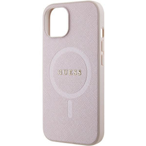 Оригинален гръб GUESS Saffiano MagSafe - iPhone 15 Plus розов - Img 5