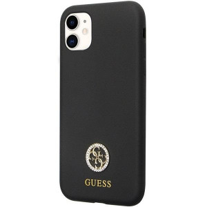 Оригинален гръб GUESS Silicone Logo Strass 4G GUHCN614DGPK Case - iPhone 11 черен - Img 2