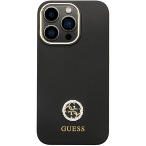 Оригинален гръб GUESS Silicone Logo Strass 4G GUHCP13LM4DGPK case - iPhone 13 Pro черен - Img 3